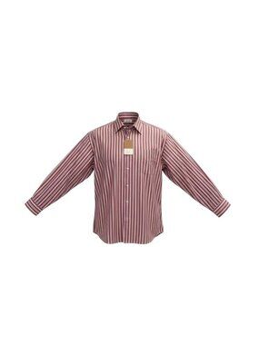 Faconnable Mens Red & White Cotton Striped Long Sleeve Button-Up Shirt Size XL
